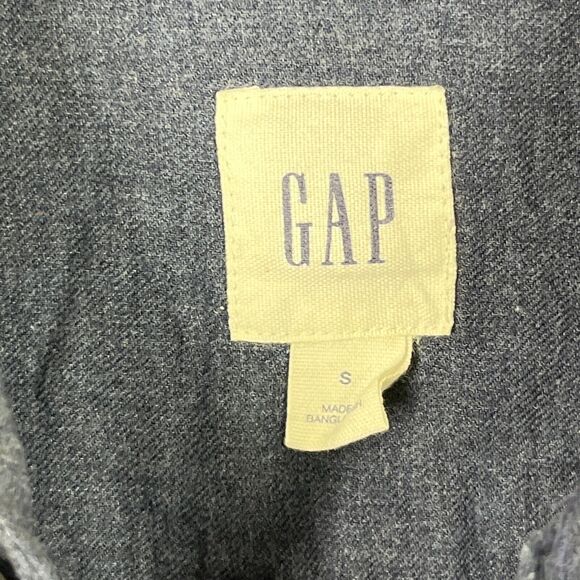 Gap Shirt Mens Small Blue Flannel Button-Front Long-Sleeve Business Casual - Picture 5 of 11